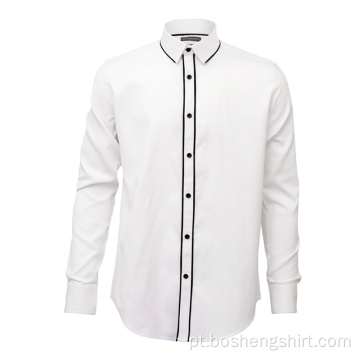 Camisas Sociais Masculinas Casual Business Slim Fit